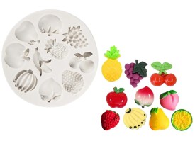 Molde silicona 10 frutas surtidas
